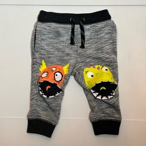 Cat & Jack Baby Gray Joggers with Colorful 3D Monster Design Size 12M